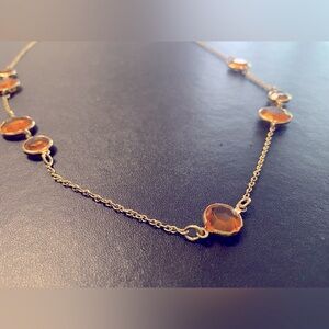 AVON yellow topaz and gold necklace